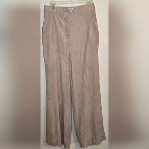 Jason Wu Pants Wide Leg Crinkle Rayon Blend Fabric High Waisted Tan Med